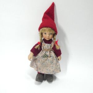 Birgitte Frigast Doll Porcelain Pixie Blonde Girl 6" Tall Danish